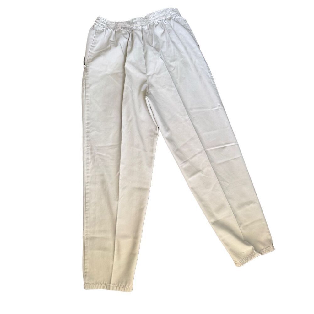 Chic women’s 6 petite pull in high rise 90’s cream pants stretchy waist khaki 10